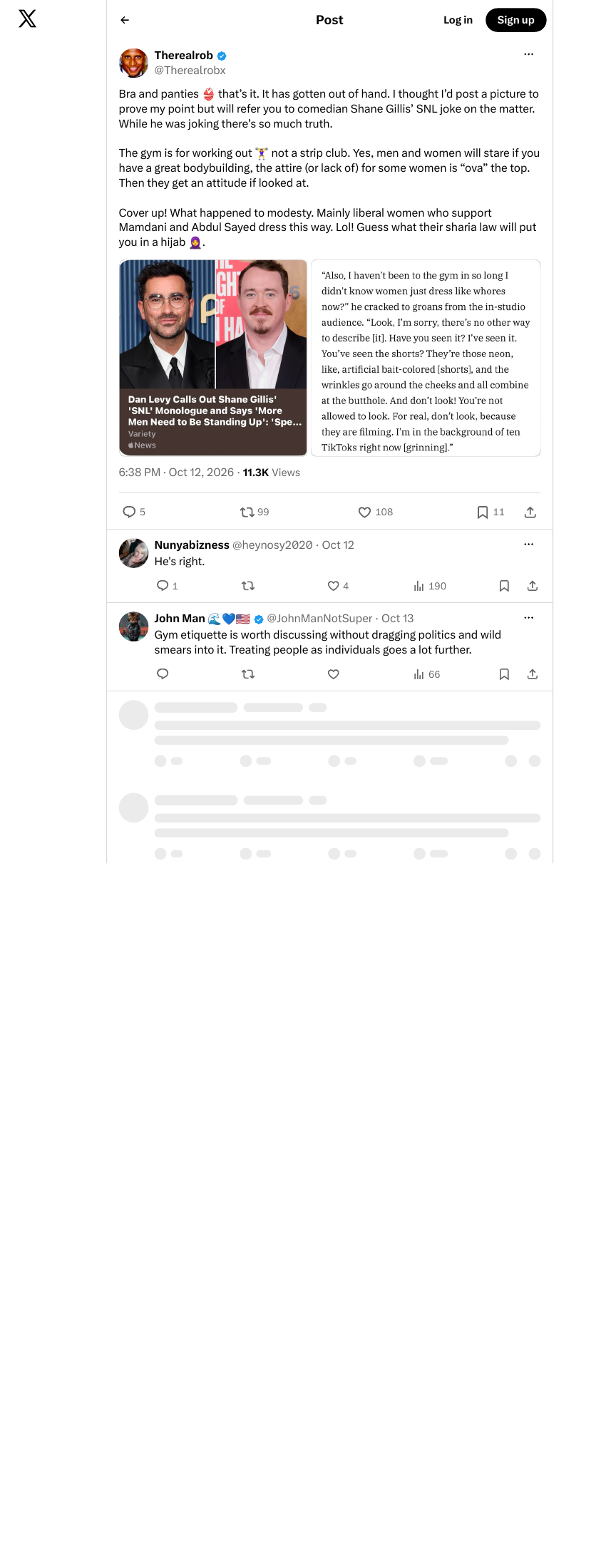 Screenshot of post by @Therealrobx