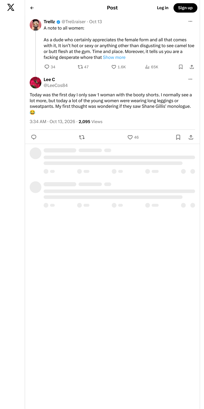 Screenshot of post by @LeeCos84