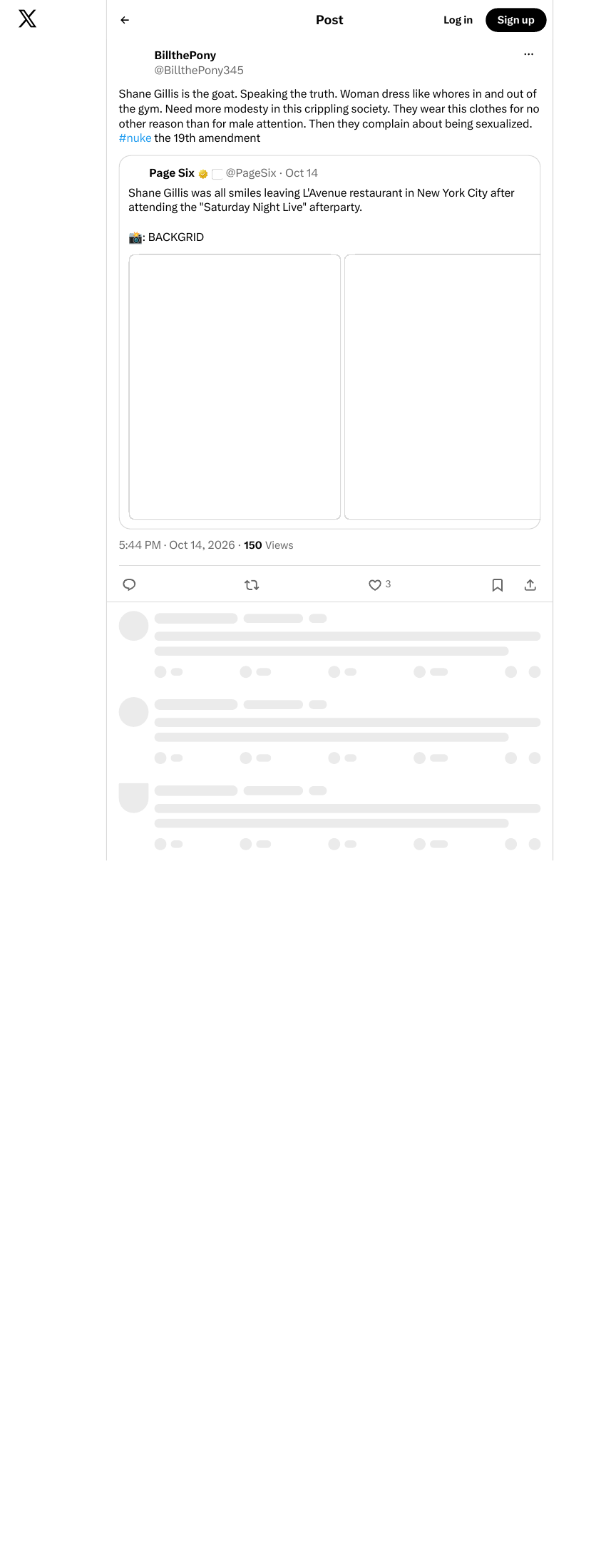 Screenshot of post by @BillthePony345